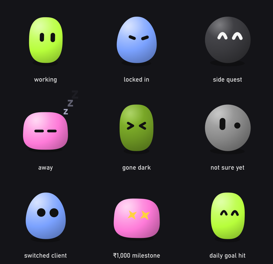 the creature's nine moods